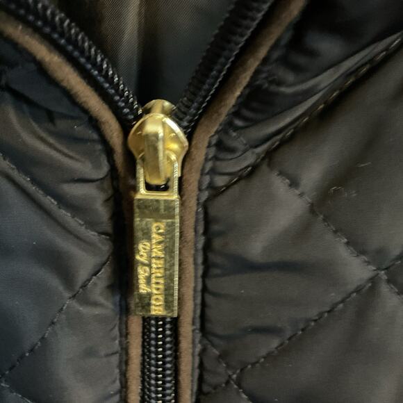 CAMBRIDGE DRY GOODS VEST Women's SZ L Navy Diamond Quilted Faux Leather Piping - Picture 5 of 9